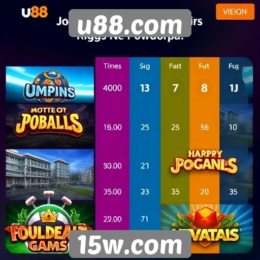 Comparativo de jogos mais populares na plataforma u88.com